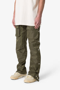 Snap Front Cargo Pants Olive
