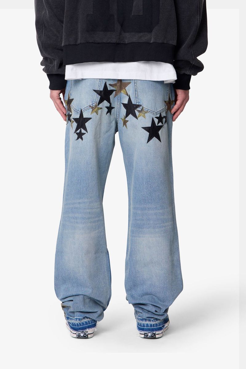 Baggy Camo Star Patch Denim