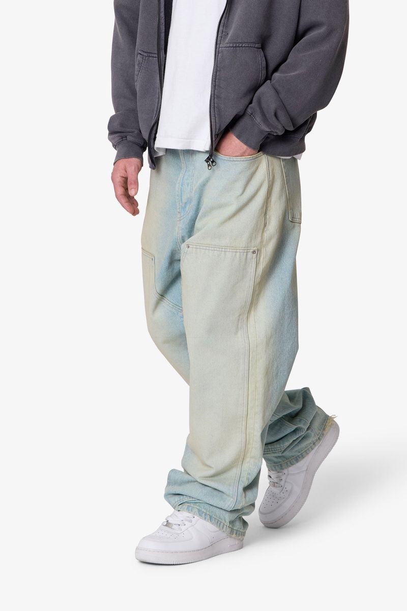 West Double Knee Denim Blue Wash