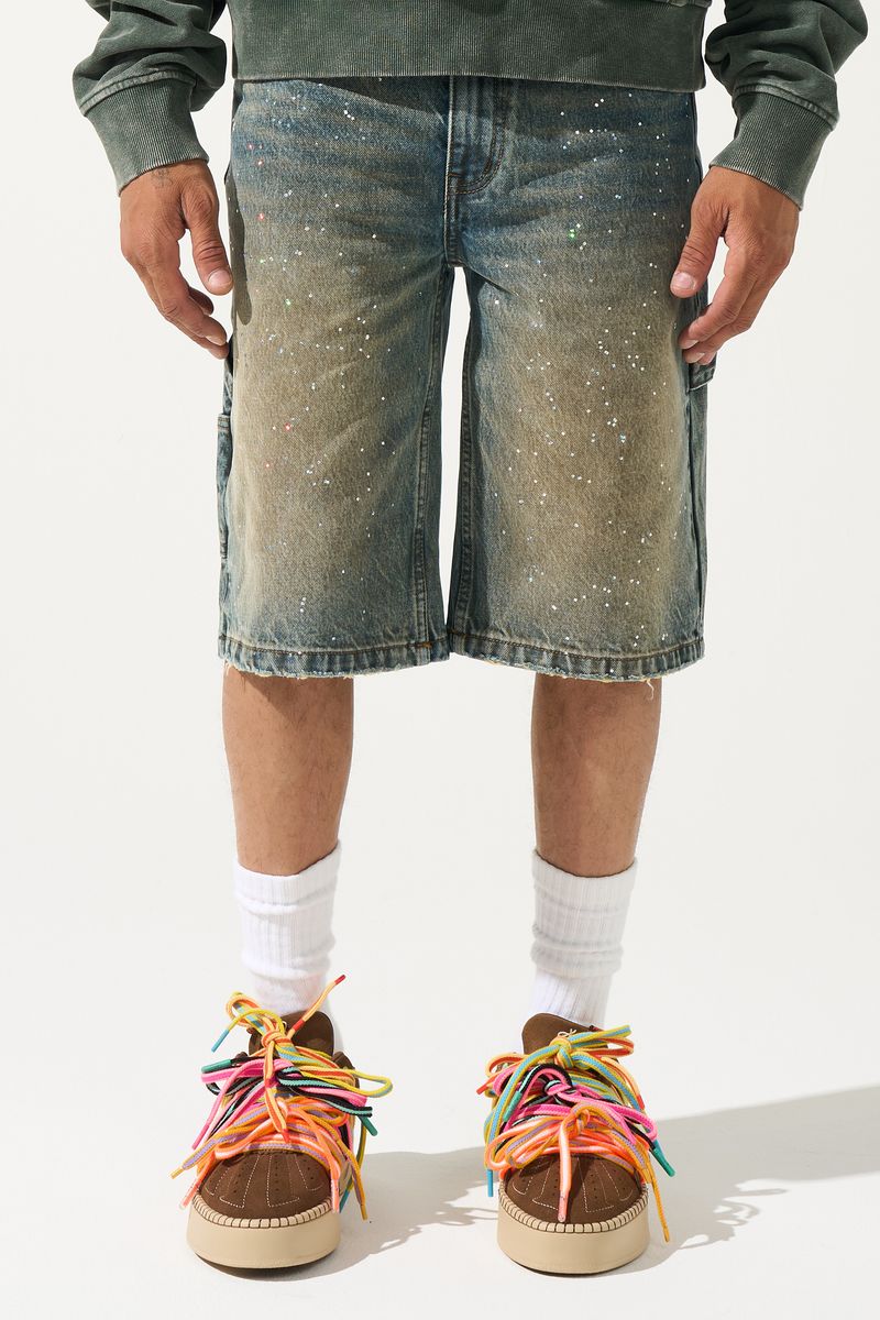 Euphoria Denim Shorts Glitter
