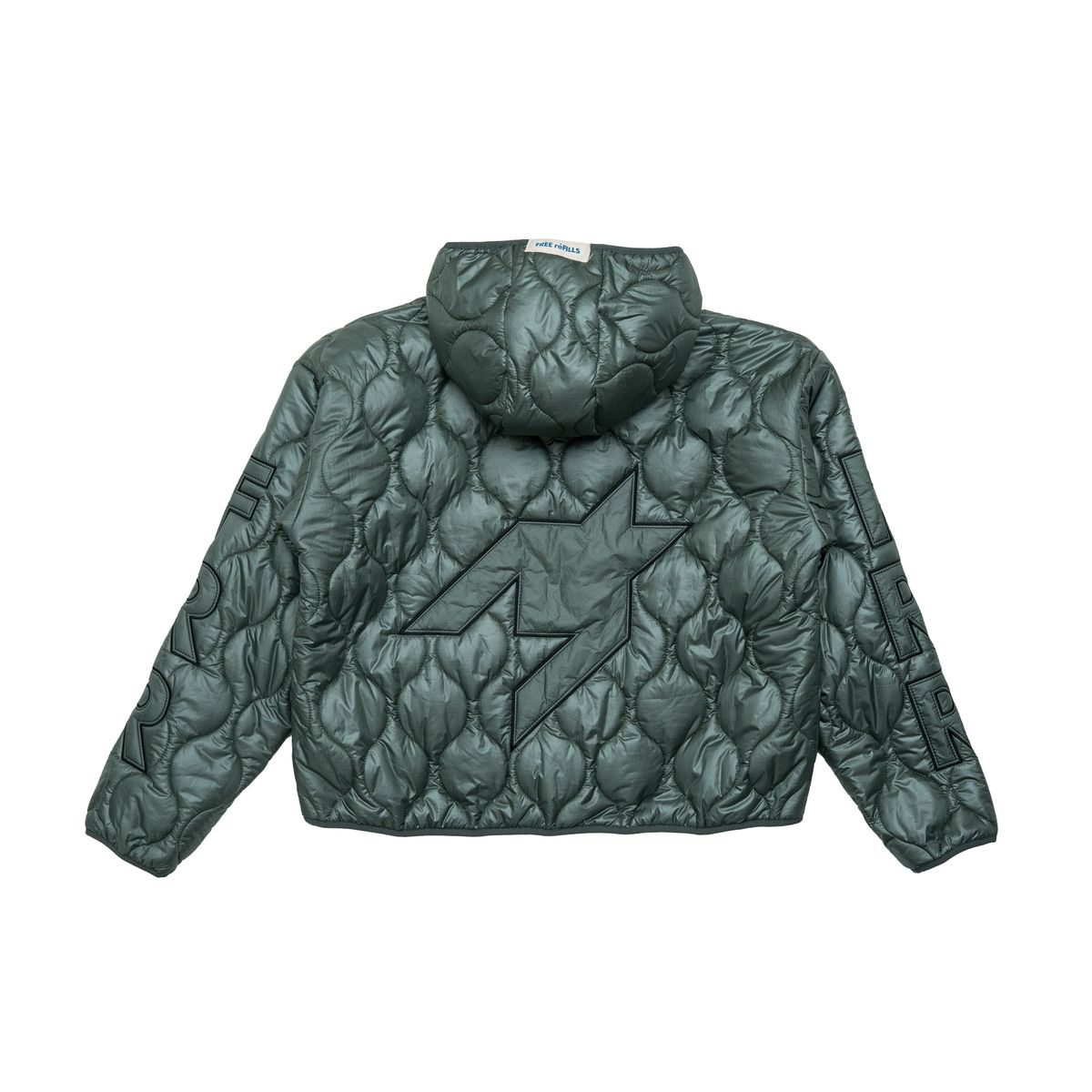 Nylon Quilted Zip Jacket Olive
