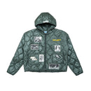 Nylon Quilted Zip Jacket Olive