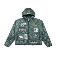 Nylon Quilted Zip Jacket Olive