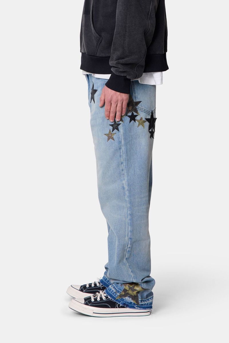 starteam camo star jeans スターチーム デニム Baggy Camo Star Patch Denim – Survival Clothing & Footwear