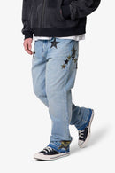 Baggy Camo Star Patch Denim