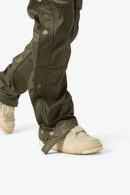 Snap Front Cargo Pants Olive