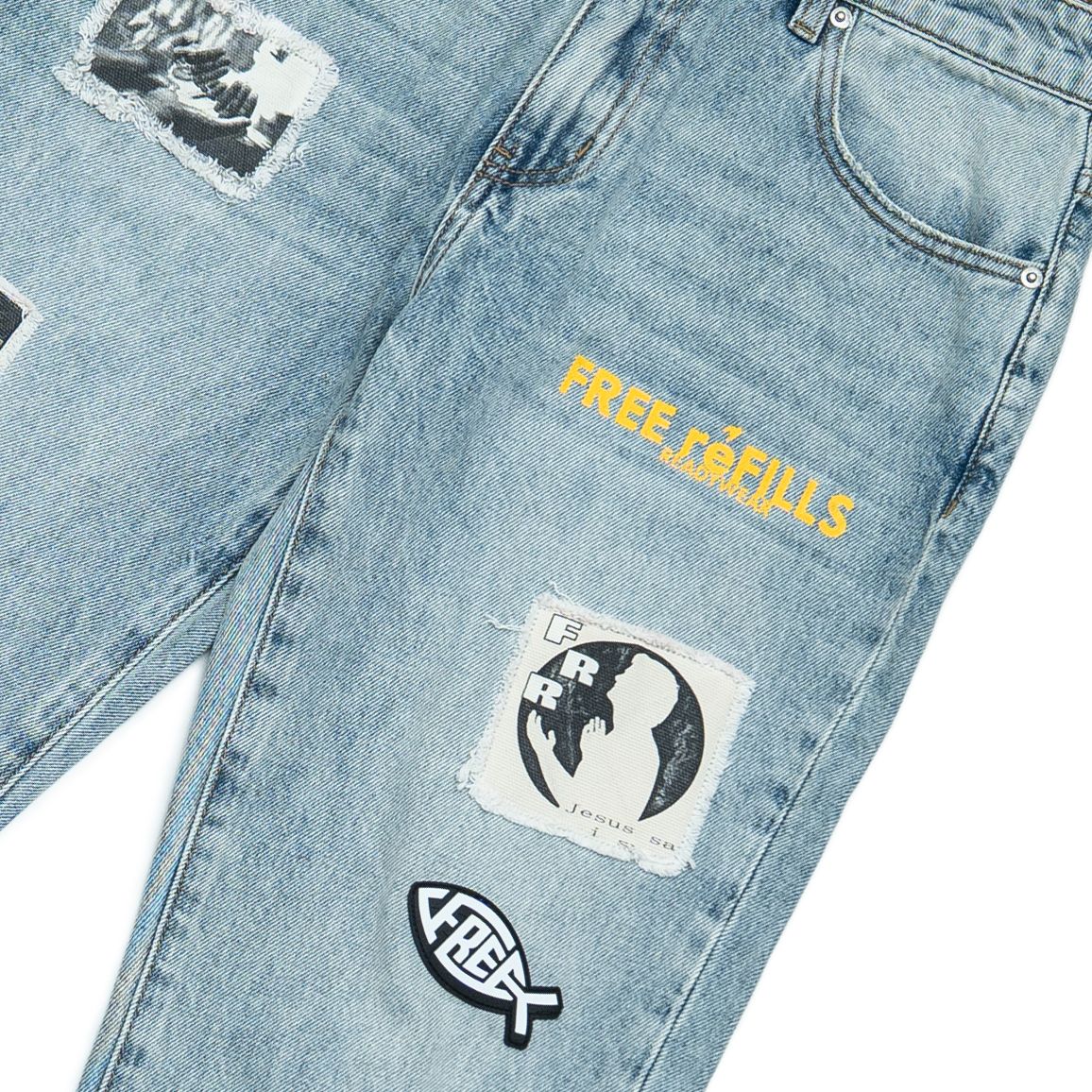 Patchwork Denim Blue Wash