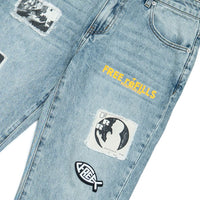 Patchwork Denim Blue Wash