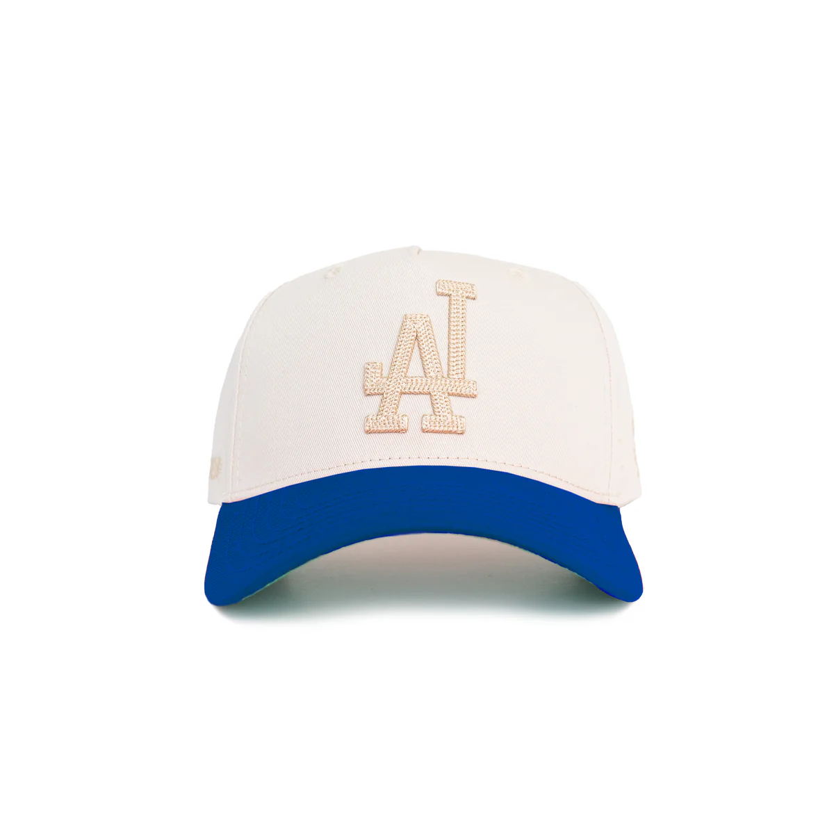 LA Chain Stitch Snap Back Cream/ Blue