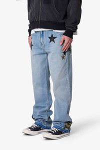 Baggy Camo Star Patch Denim