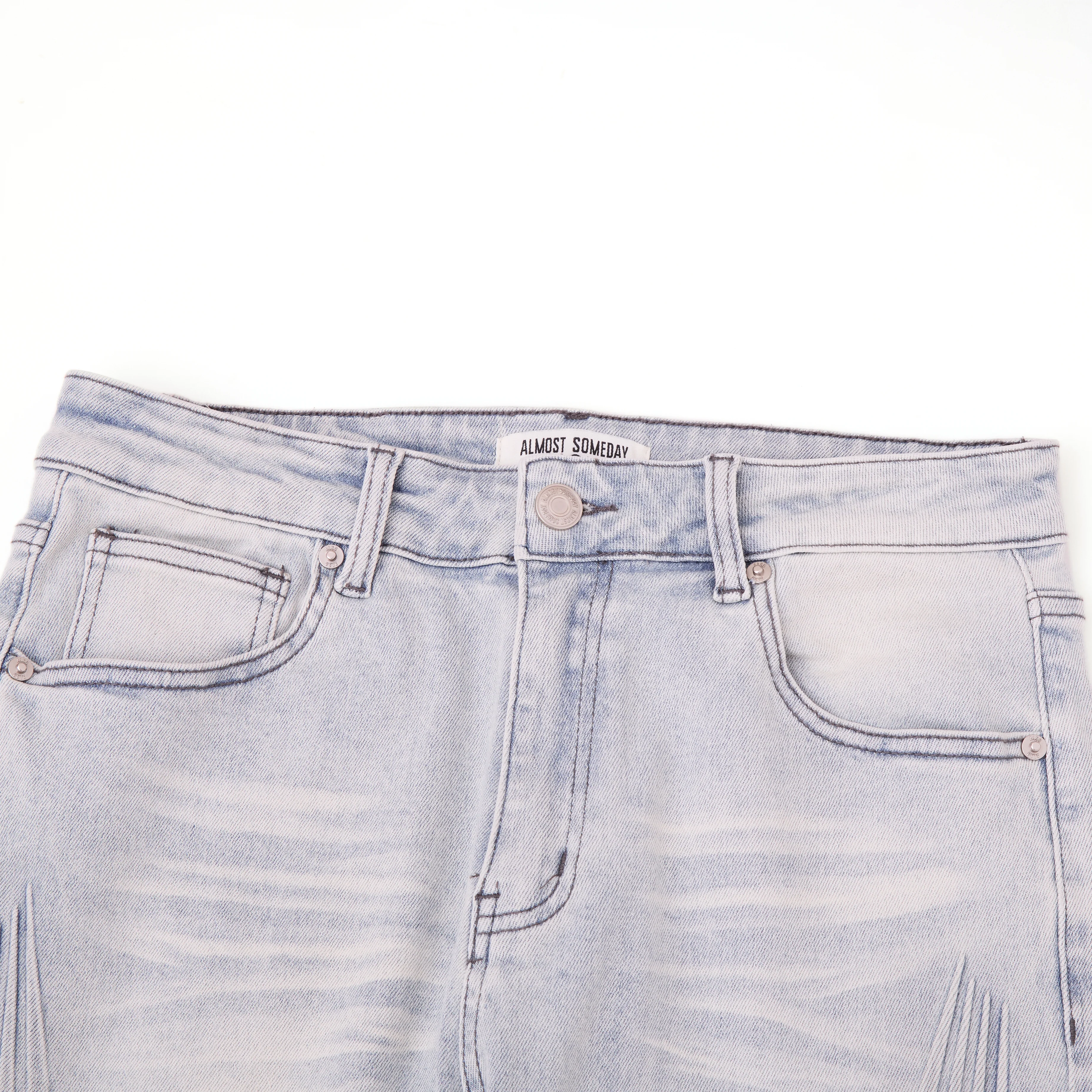 Moto Embossed Jeans Blue