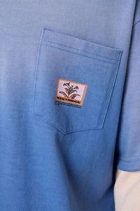 Layered Flame Pocket L/S Tee Washed Blue