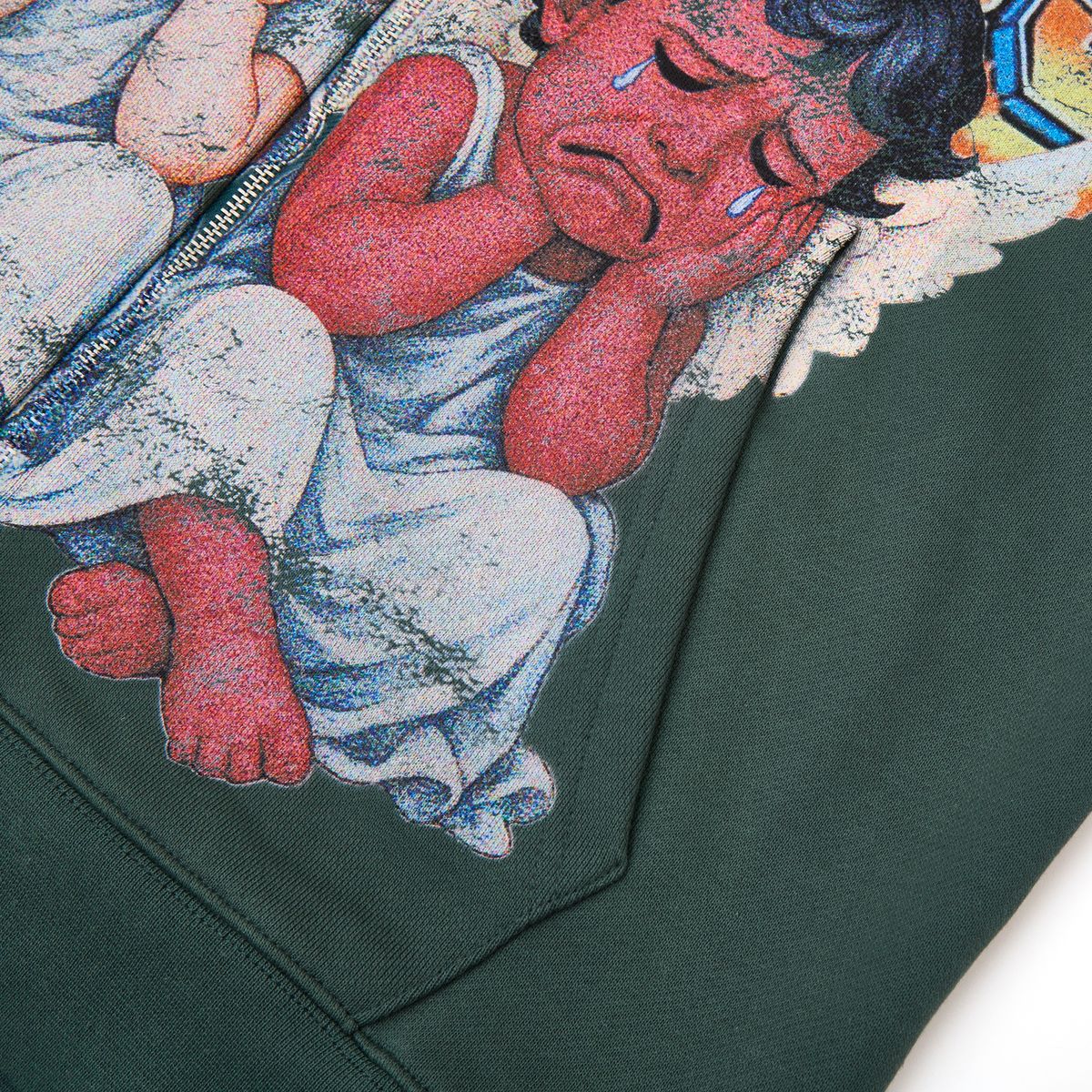 Saint & Sinner Zip Up Hoodie Green