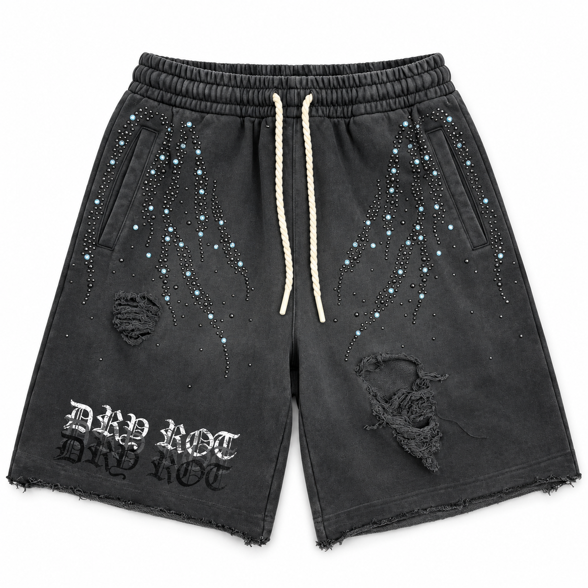 Midnight Fray Cotton Shorts