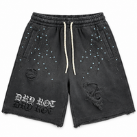 Midnight Fray Cotton Shorts