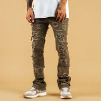 Sage Paisley Flared  Denim