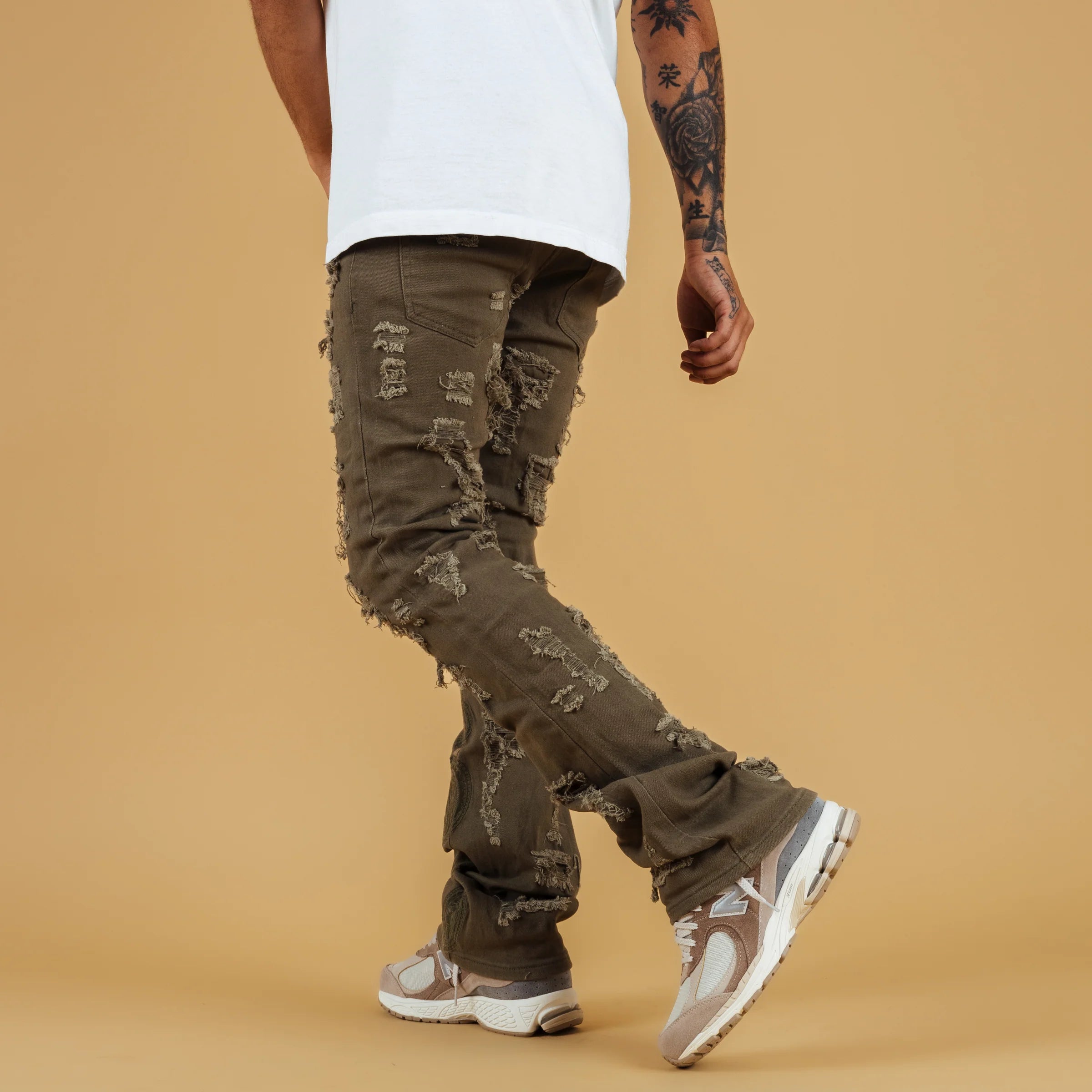 Sage Paisley Flared  Denim