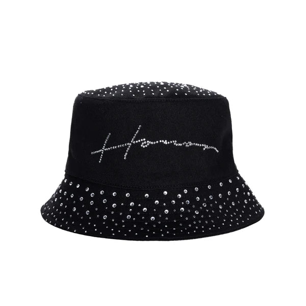 Honor Rhinestones Bucket Hat Black