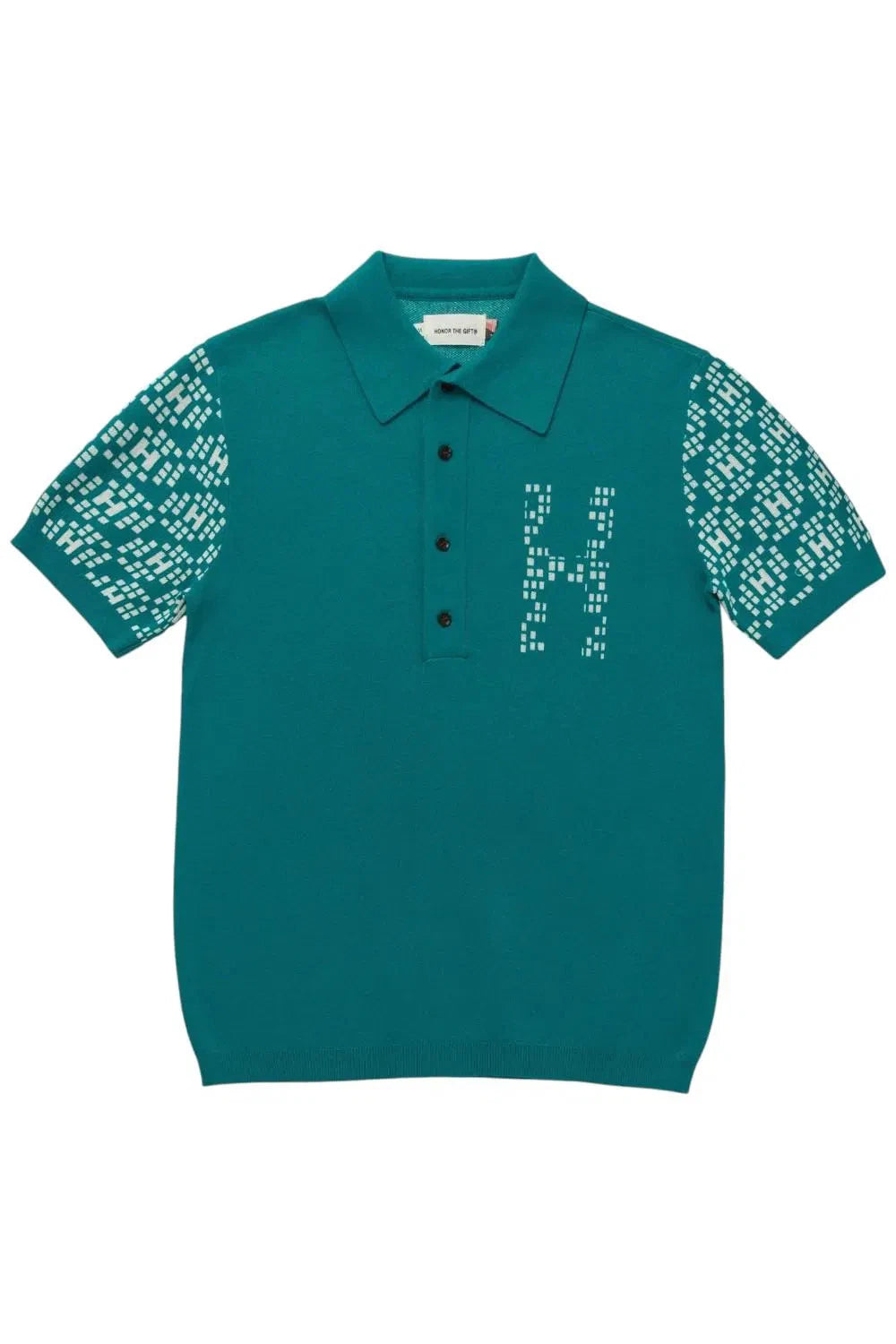 A Spring Knit H Polo Teal
