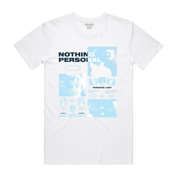 NOTHING PERSONAL TEE WHITE/LT.BLUE