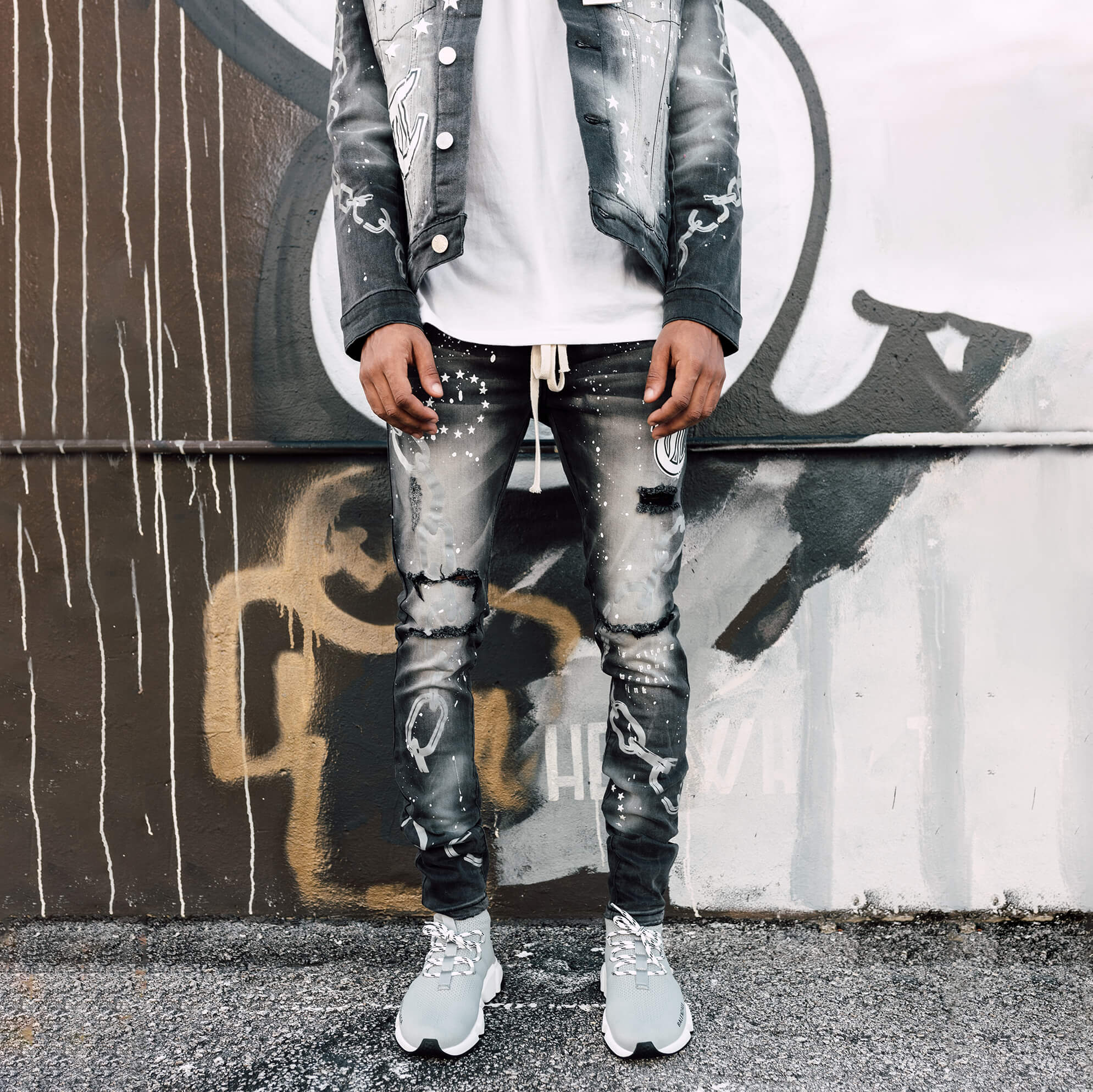 CHAIN LINK GREY DENIM