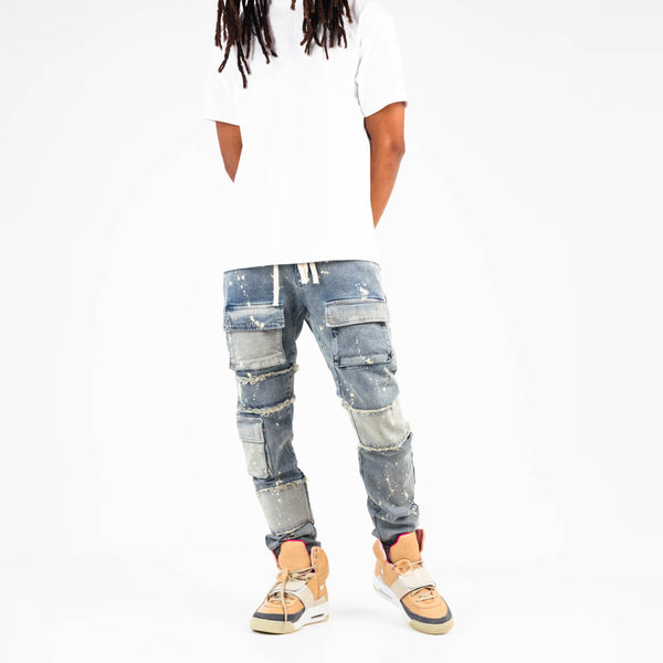 【SATIIIZ】Debuts Summer Cargo Denim Pants SATIIIZ】Debuts Summer Cargo Denim Pants (SATiiiZ/デニム