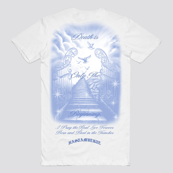 DEATH IS ONLY THE BEGINNING HW WHITE TEE