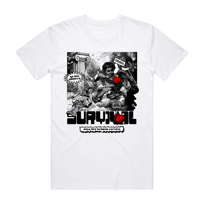APPLY PRESSURE TEE WHT/BLK/RED