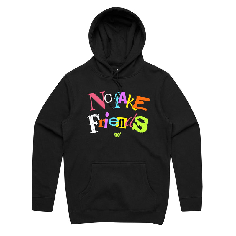 NO FAKE FRIENDS BLACK HOODIE