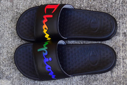 Champion slides Black/Rainbow