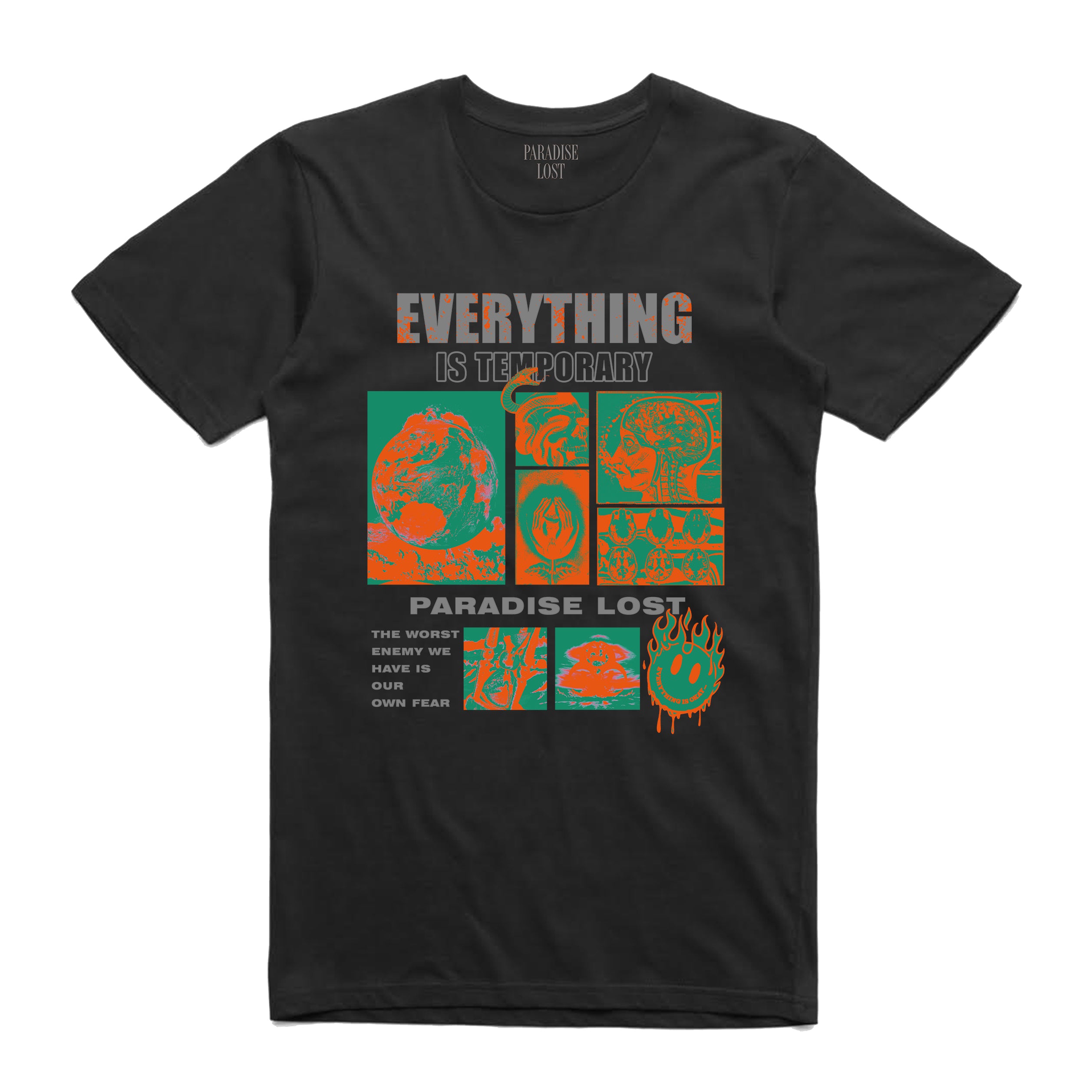 EVERYTHING IS TEMPORARY PREM TEE BLACK/ORANGE