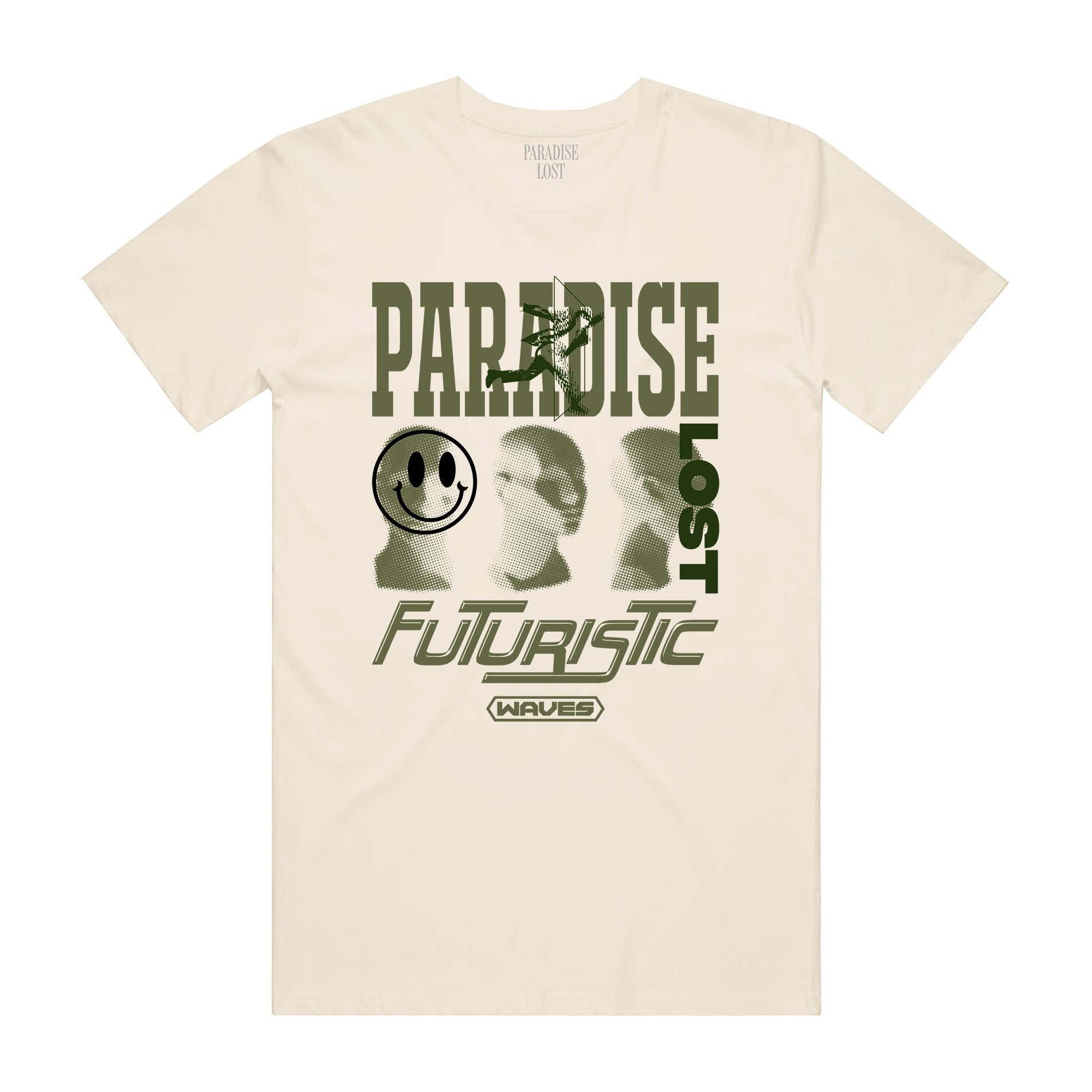 FUTURISTIC WAVE TEE CREAM/OLIVE