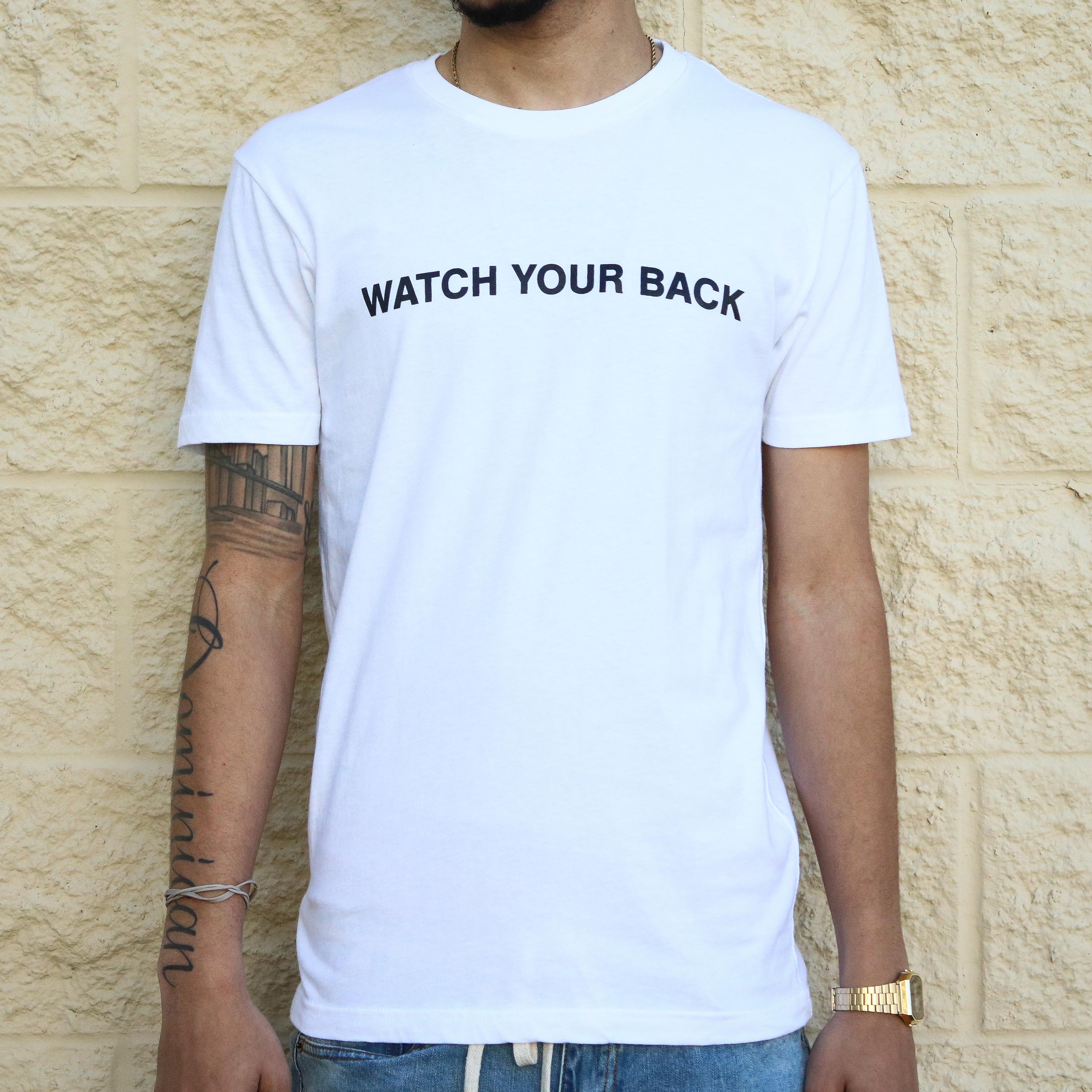 WATCH YOUR BACK TEE WHITE/BLACK