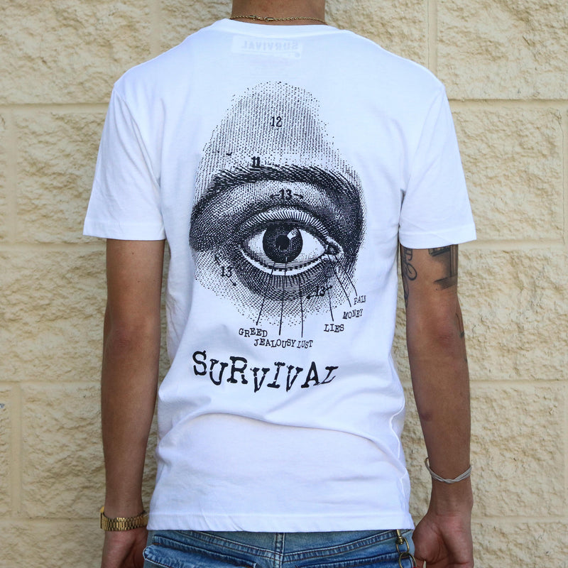 WATCH YOUR BACK TEE WHITE/BLACK