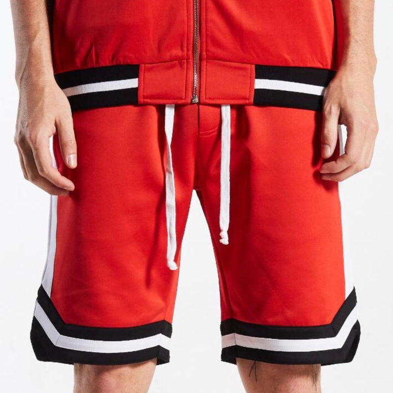 JAMES TRACK SHORTS RED/WHT