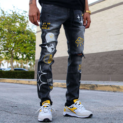 OUT OF THIS WORLD BLK DENIM