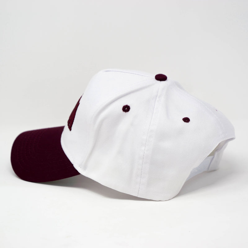 PARANOIA HAT  WHITE/BURGUNDY