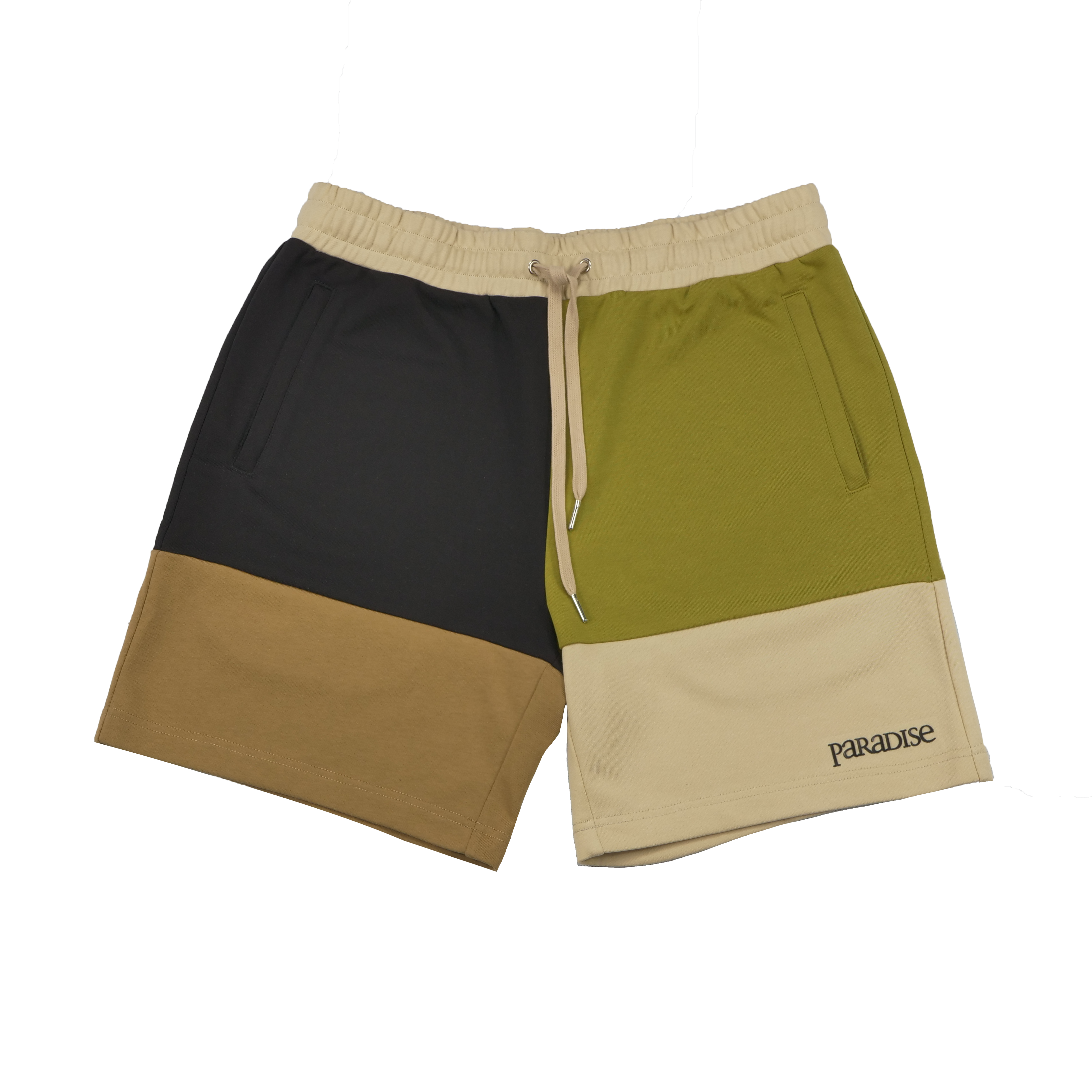 COLOR BLOCK SHORTS TAN