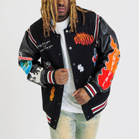 BETRAYAL VARSITY JACKETS BLACK