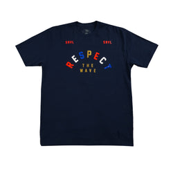 RESPECT THE WAVE TEE NAVY/MULTI