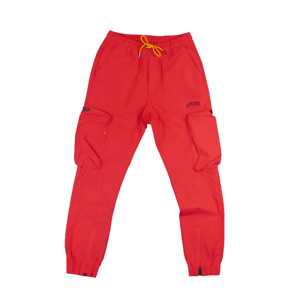 YANCE CARGO ZIP JOGGERS RED