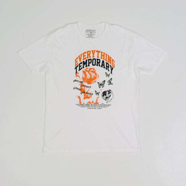 EVERYTHING TEMPORARY TEE WHITE /ORANGE