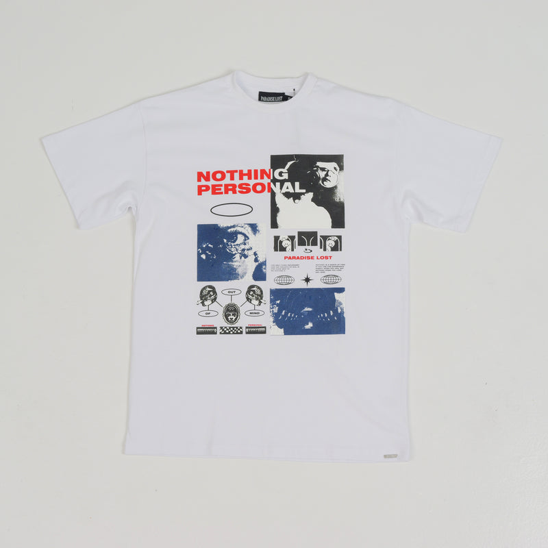 NOTHING PERSONAL TEE WHT/NVY/RED