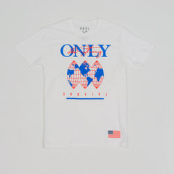 4th World Tee Wht/Ryl/Red