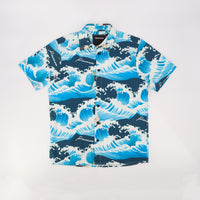 WAVES SILK SHIRT BLUE