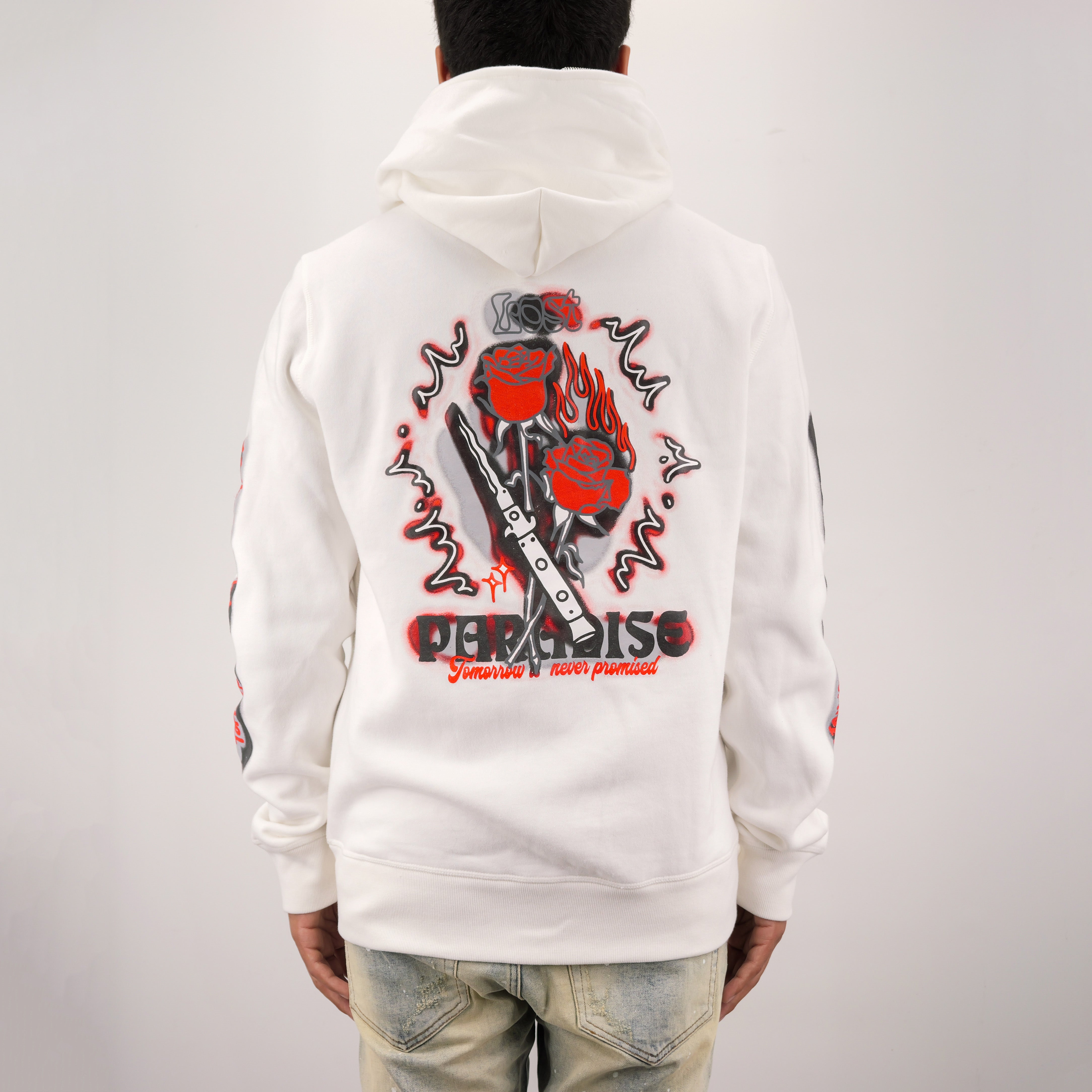 LOVE HURTS PREM FULL ZIP HOODIE WHITE