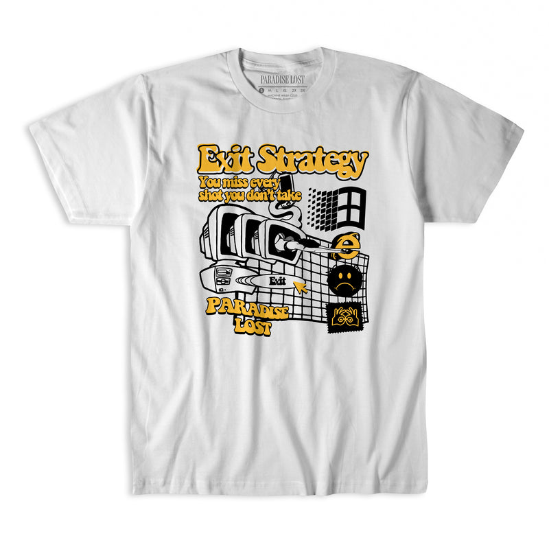 ITS A VERB TEE WHITE/YELLOW