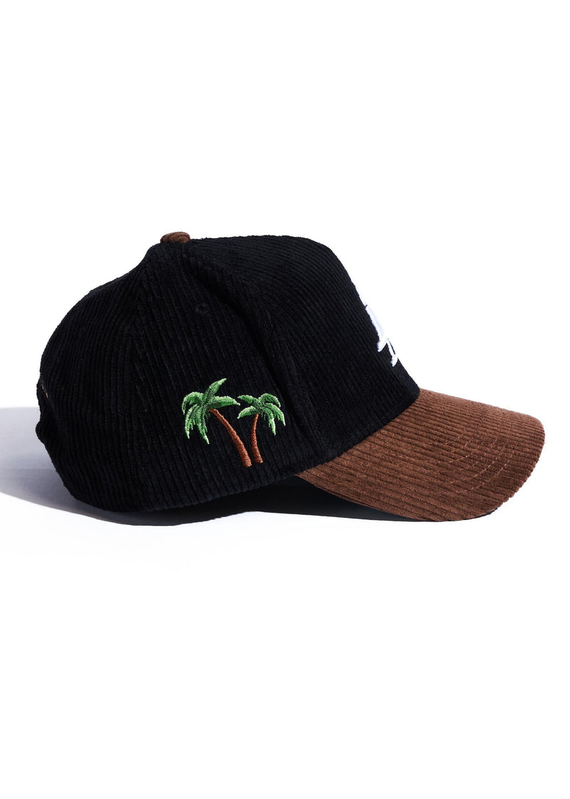 PARADISE LA CORDUROY HAT BLACK/BROWN