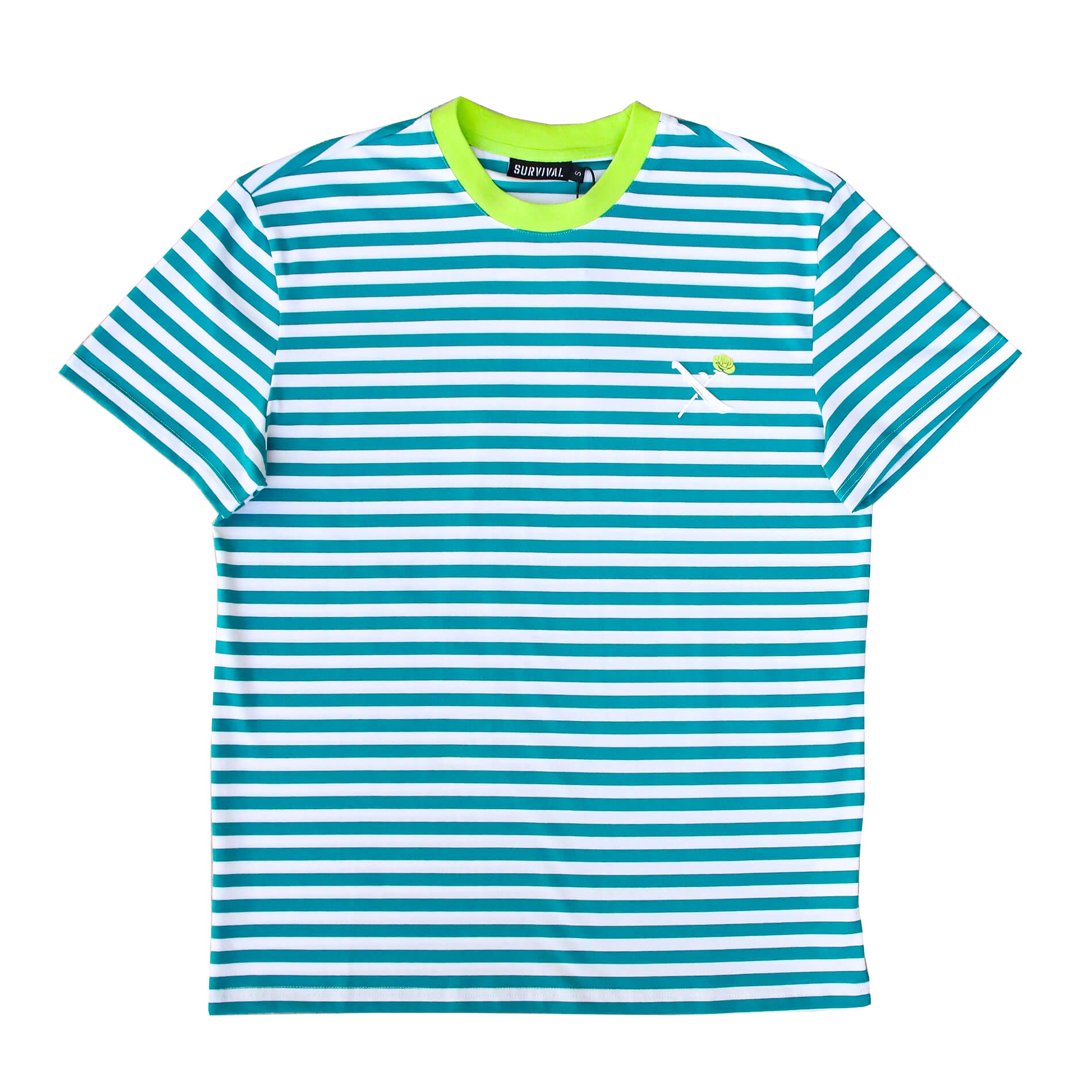 SOTF STRIPE TEE TEAL/LIME