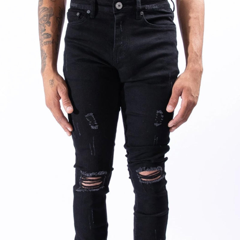 Cheap Men Ripped Skinny Jeans Biker High Quality Black Distressed Slim-Fit  Pencil Pants Locomotive Zipper Denim Pants Hip Hop Trousers | Joom